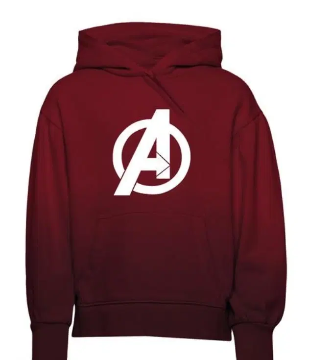 Light Fleece Printed Hoodie for Kids, Maroon (4-6 Years)