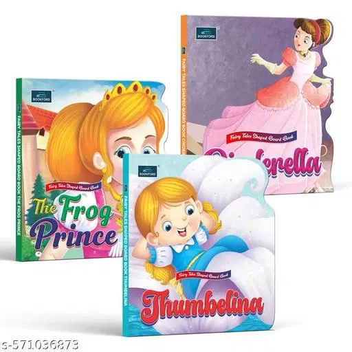 Fairy Tale Shaped Board Book | Beauty and the Beast, The Princess and the Pea, and Thumbelina | for kids | story books | (Set of 3)