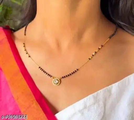 White Single Strand Mangalsutra for Women (Free Size)
