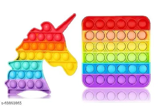 Silicone Fidget Toys for Kids, Multicolor, Pack of 2