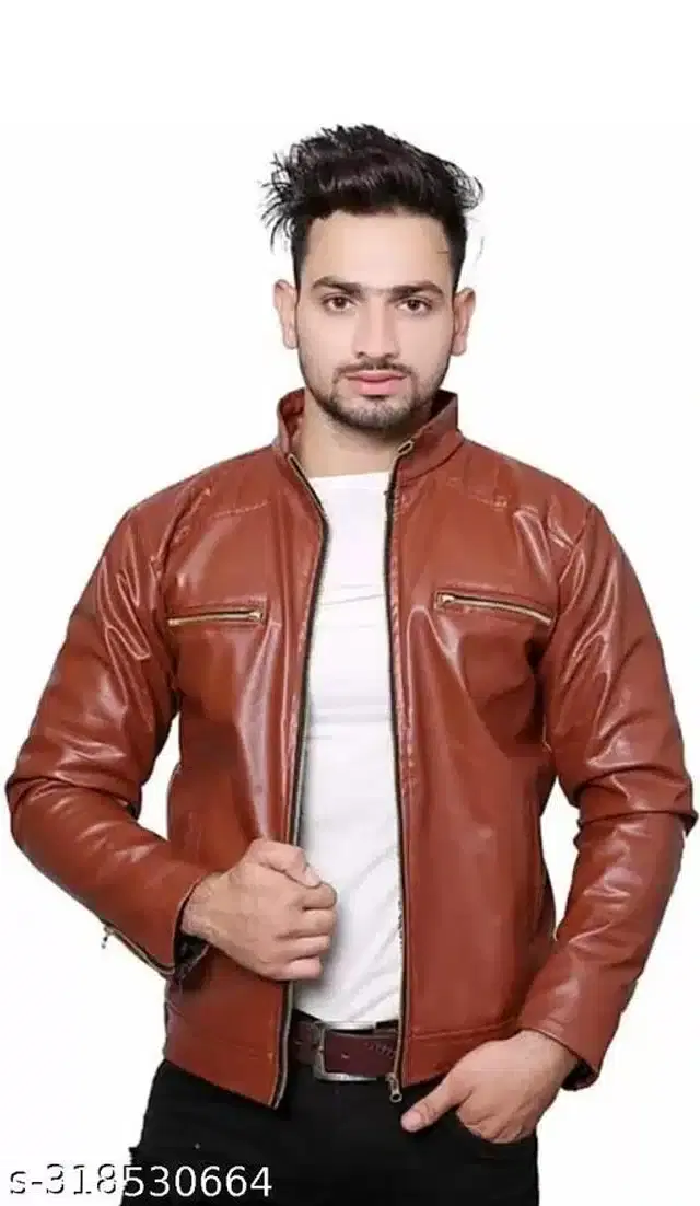 Full Sleeves Jacket for Men (Brown, M)