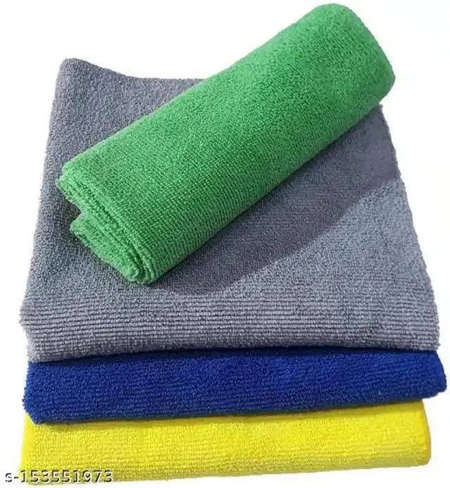 Microfiber Bath Towel, Multicolor, 40x40 cm, Pack of 4