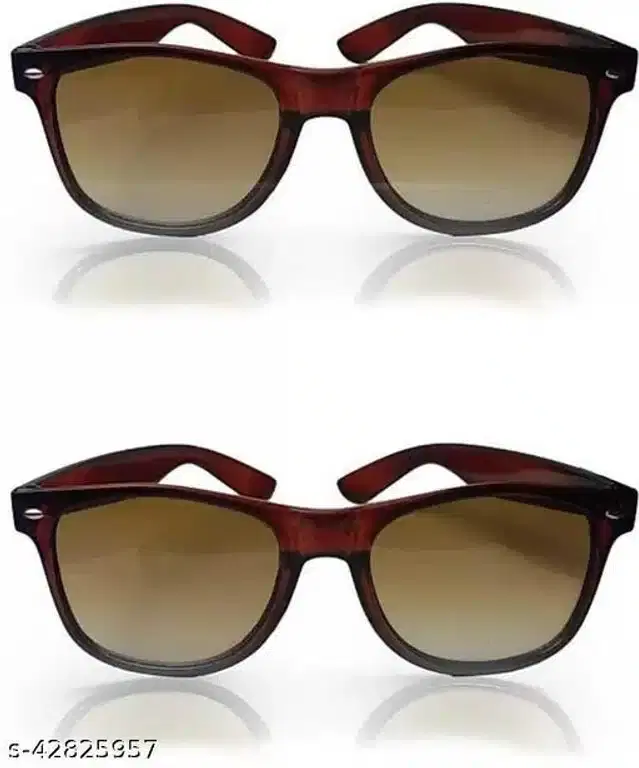 Sunglasses for Unisex, Pack of 2 (Brown & Black)