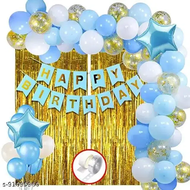 Birthday Party Decoration Kit, Multicolor, Set of 60