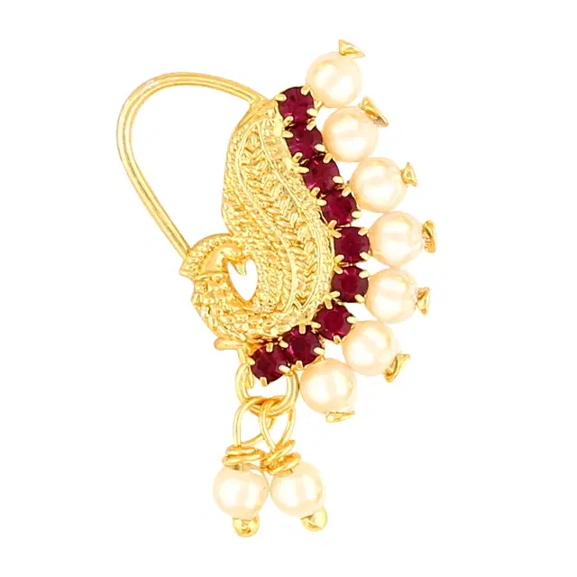 Gold Plated Designer Nosepin for Women (Multicolor)