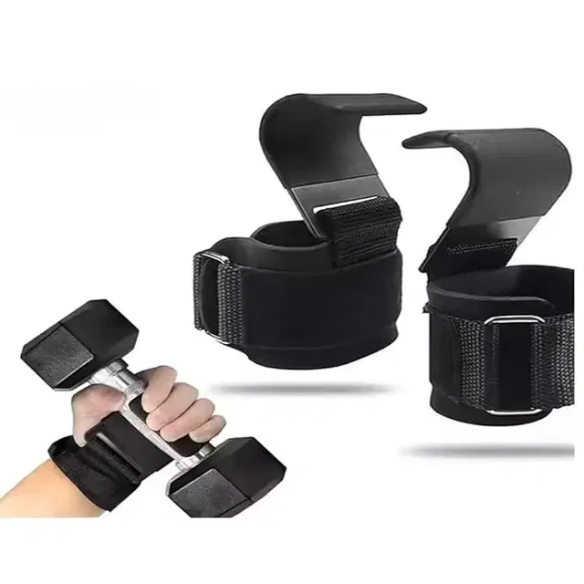 Stainless Steel Weight Lifting Wrist Straps, Black