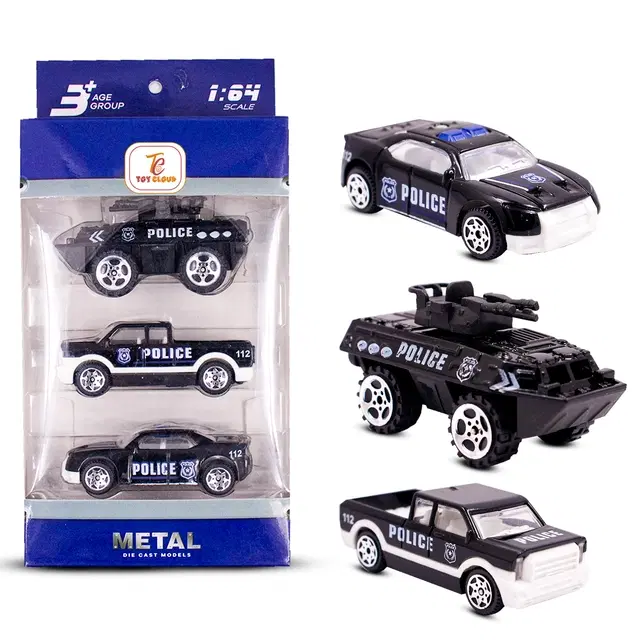 Toy Cloud 1:64 Police Die-Cast Vehicle Set of 3