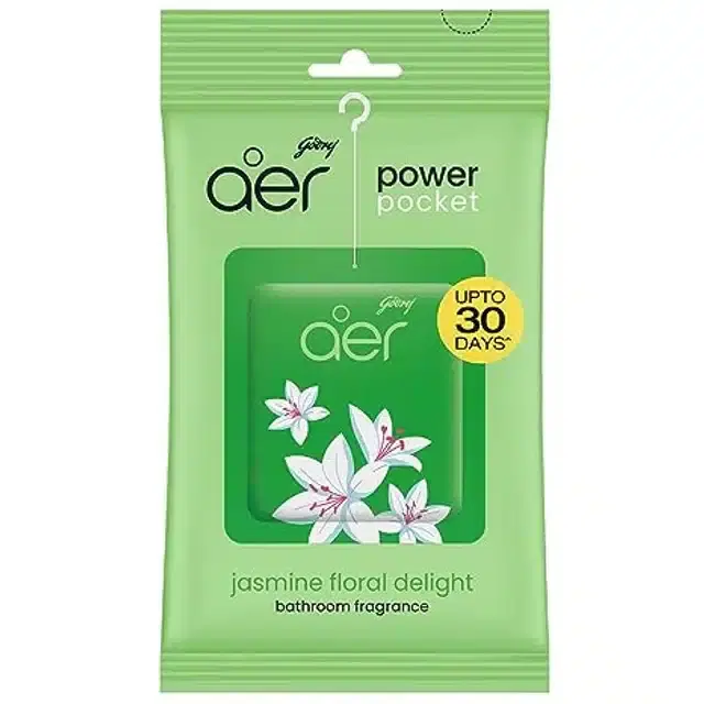 Godrej Aer Power Pocket Jasmine Floral Delight Bathroom Freshener 10 g