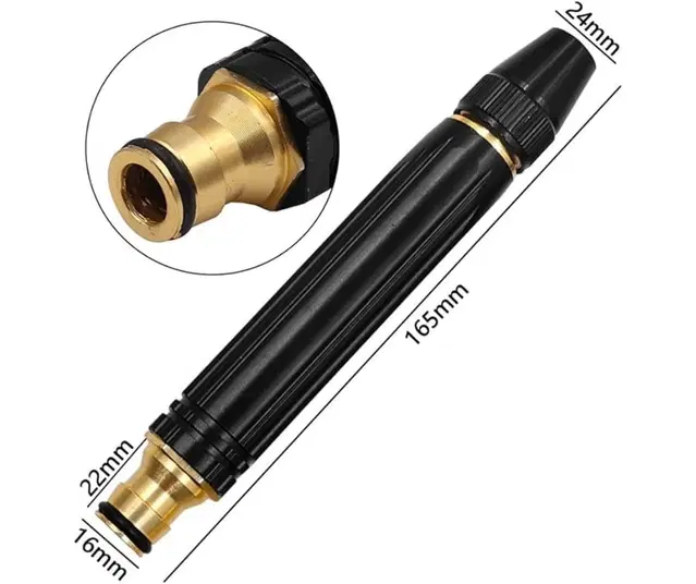 Metal High Hydraulic Power Water Spray Gun, Black