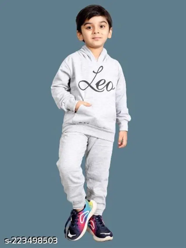 Woolen Solid Clothing Sets for Boys & Girls (Grey, 0-1 Years)