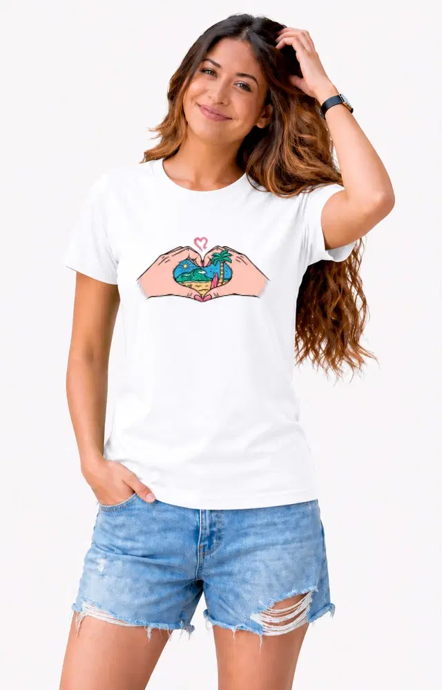 Casual Cotton Blend Tshirts for Women (White, S)