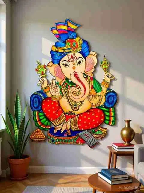 Ganpati Large Self Adhesive Sticker