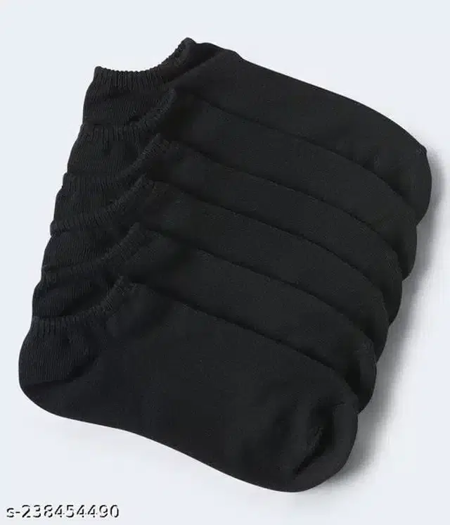 Cotton Socks for Men, Set of 6 (Black)