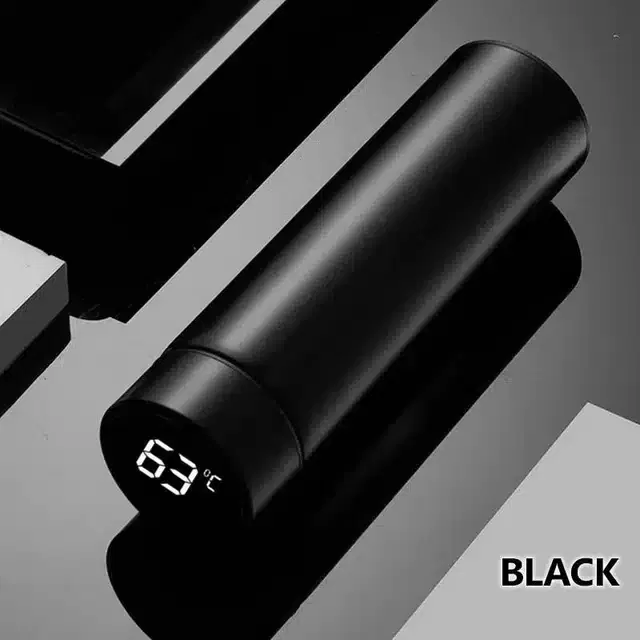 Temperature LED Display Water Bottle, Black