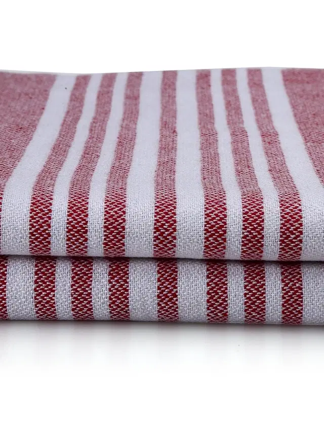 Cotton High Absorbent Bath Towels, Red, Pack of 2