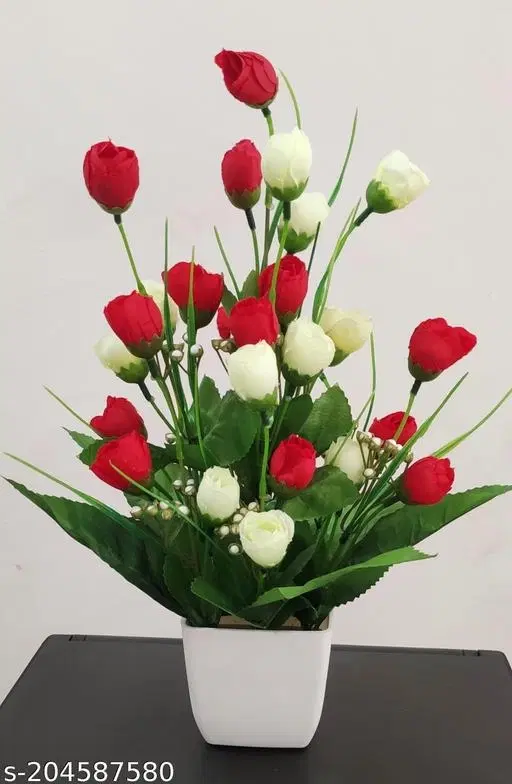 Plastic Artificial Flower With Pot,Multicolour