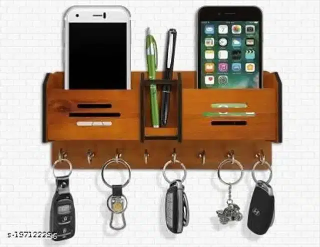 Wooden Mobile Holder, Brown