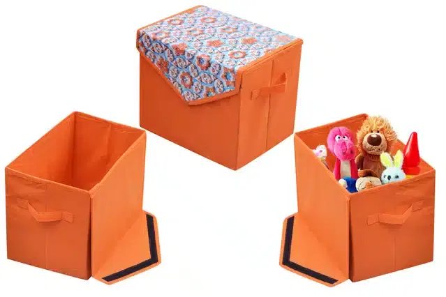 PVC Printed Toys Storage Box, Multicolor