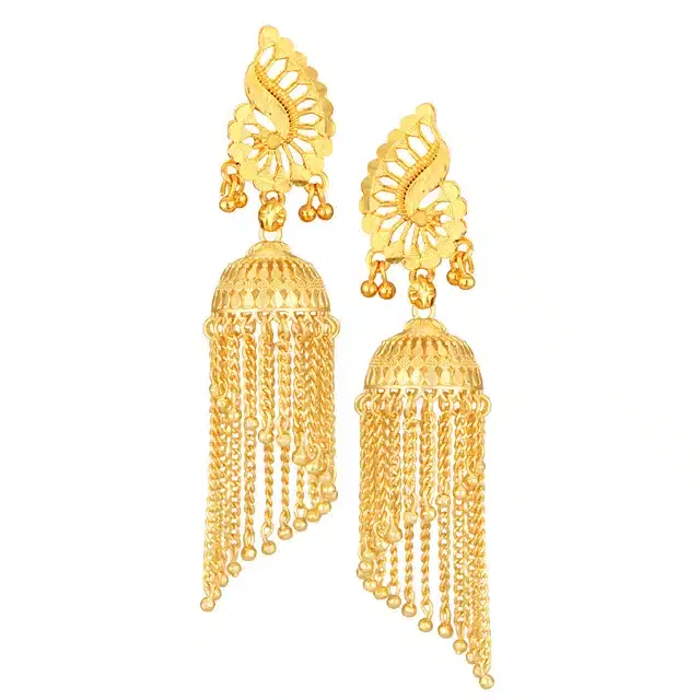 Oxidised Alloy Gold Plated Earrings for Women, Set of 1 (Gold)