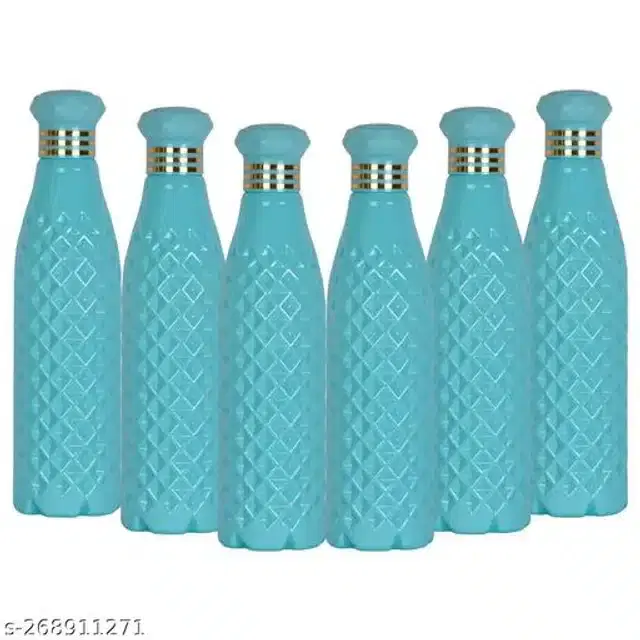 Water Bottle Set, Blue, 1000 ml, Pack of 6