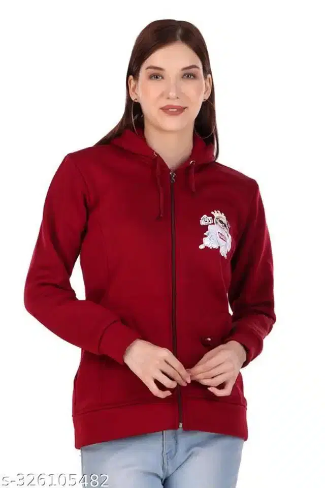 Polyester Sweater for Women (Maroon, M)