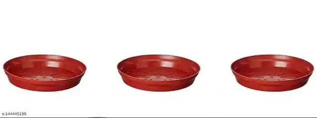 Plastic Bottom Tray, Brown, 8 inch, Pack of 3