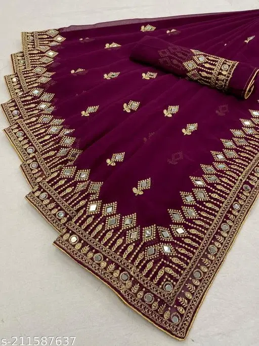Beautiful Saree for Women (Purple)