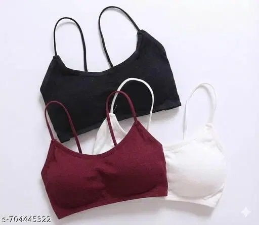 Everyday Bandeau Bra for Women, Pack of 3 (Multicolor, S)
