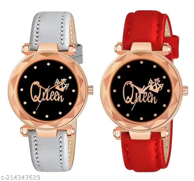Analog Watch for Women, Pack of 2 (Multicolor)