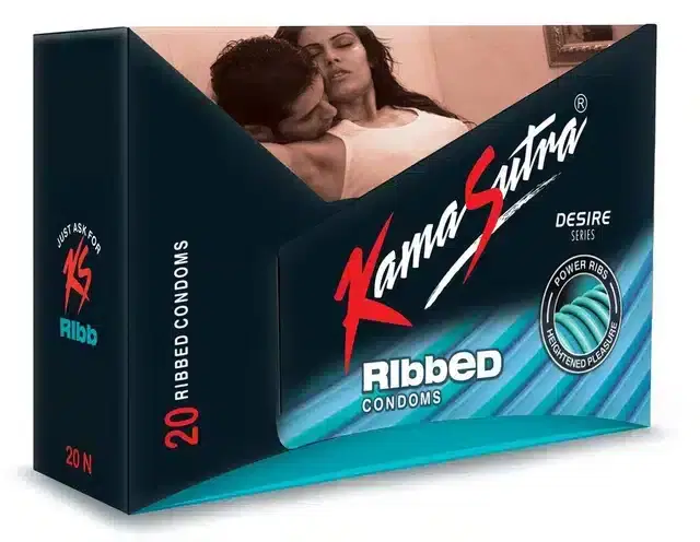 KamaSutra Ribbed Condom for Men, Pack of 20