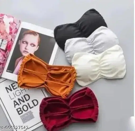 Everyday Bandeau Bra for Women, Pack of 2 (White, S)