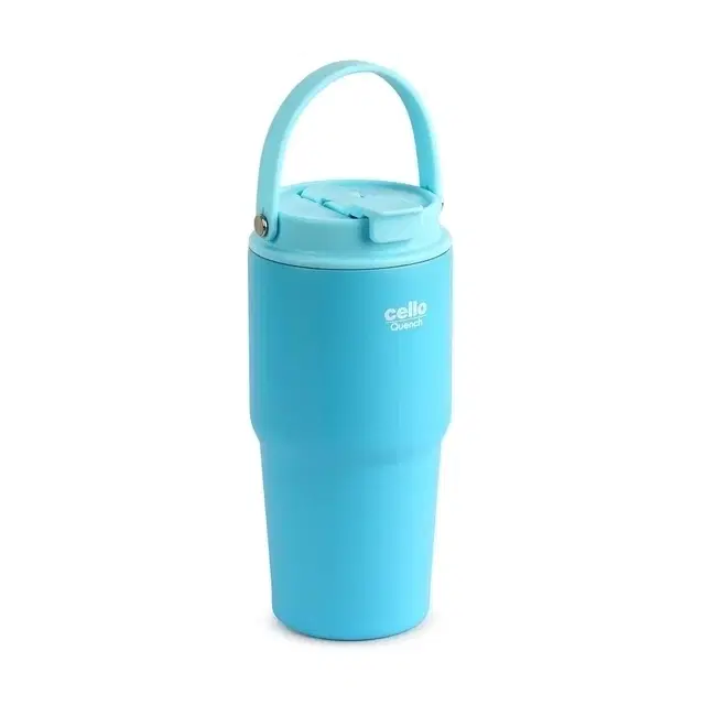 Cello Quench Go Vacusteel Carry Bottle, 600 ml, Blue | Pack Of 1 | Hot & Cold Up To 24 Hours | Leak-Proof Cap