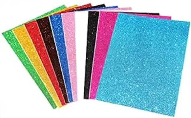 EVA Glitter Foam Sheets, Multicolor, Pack of 10