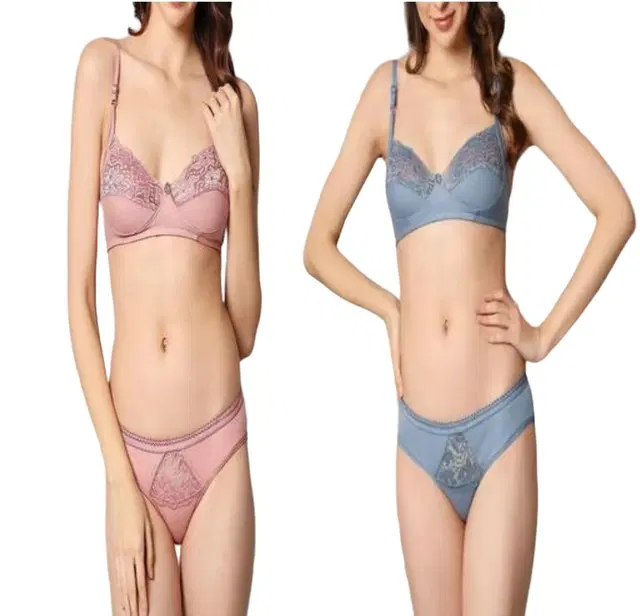 Cotton Non Padded Lingerie Set for Women, Pack of 2 (Multicolor, 30)