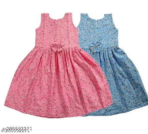 Frocks & Dresses Pack Of 2 for Girls (Pink, 11-12 Years)