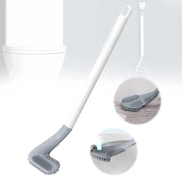 Sterling Bazaar Silicone Golf Brush Head Flexible Deep Toilet Cleaner Brush With Holder, St-029