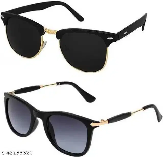 Sunglasses for Men, Pack of 2 (Black)