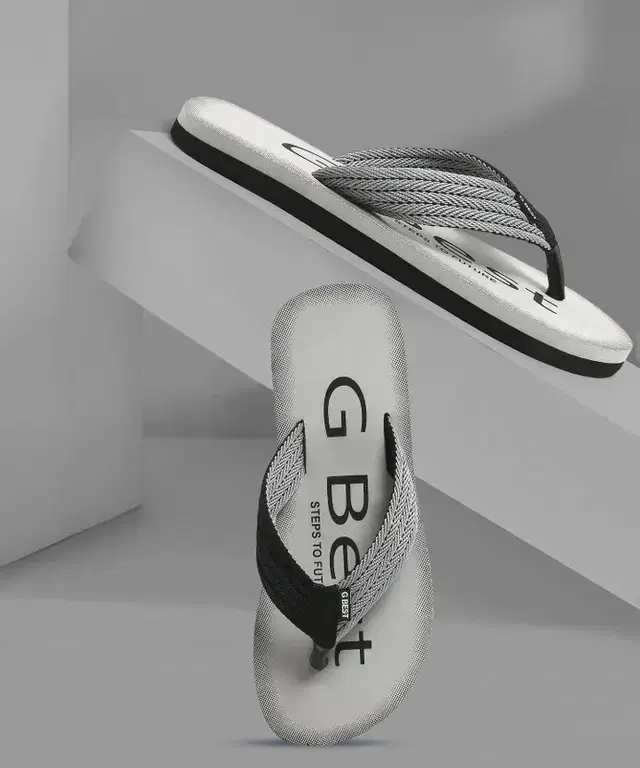 Printed Casual Slippers for Men (Grey, 8)
