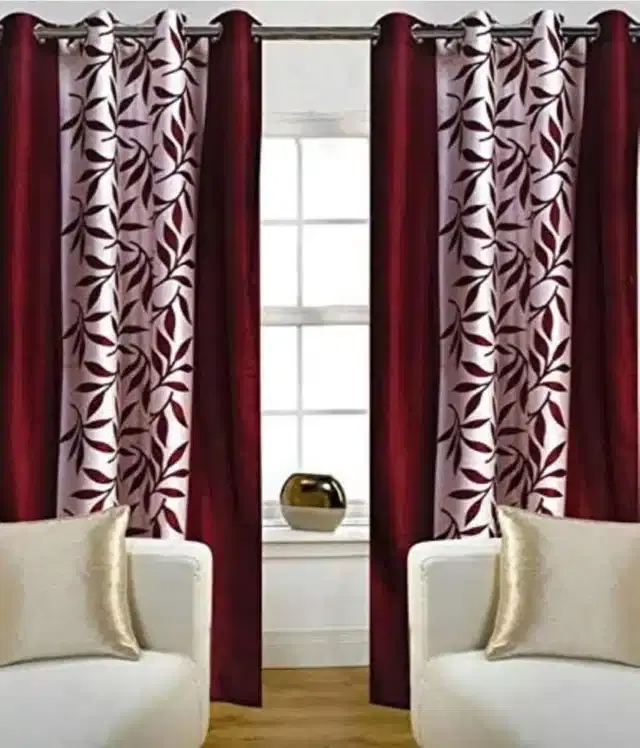Window Curtains, Pack of 2, Coffee, 5 feet