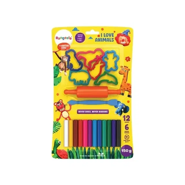 Rangeela Creative Clay I Love Animals 150 g