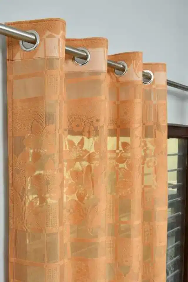 Window Curtain, Pack of 2, Multicolor, 4X5 Feet