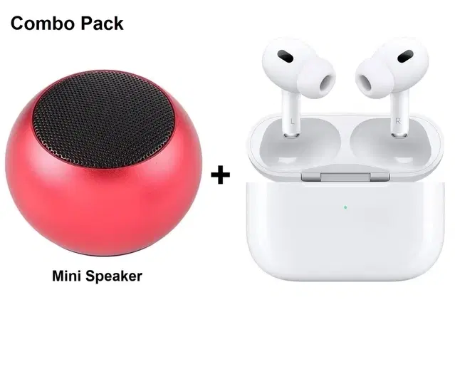 Portable Mini Bluetooth Speaker (5 W, Multicolor) and True Wireless Bluetooth Earbuds (White) with 4-5 Hours Playback Time (Combo Pack)