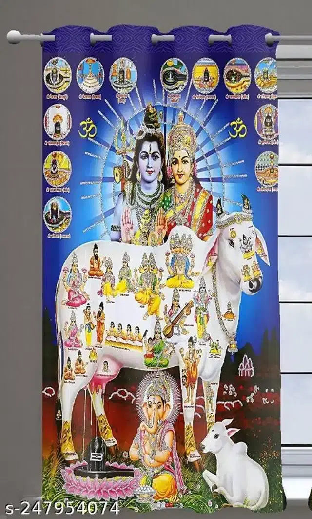 Curtains for Temple, Multicolor, 7 Feet