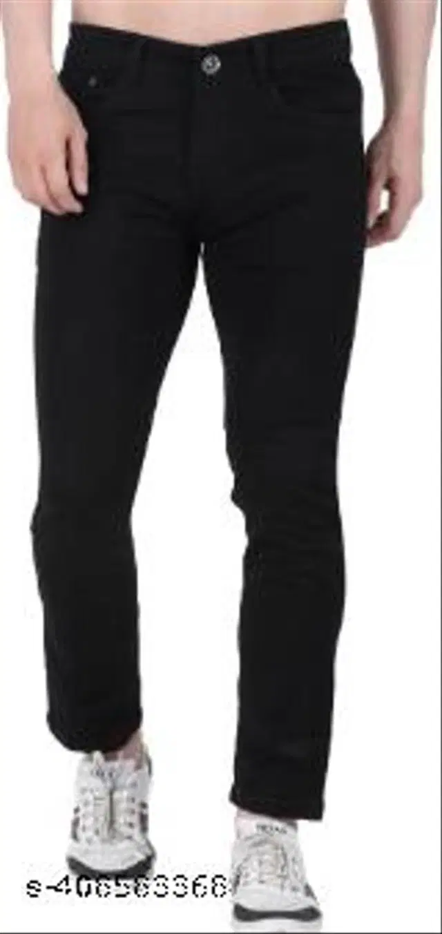 Denim Slim Fit Jeans for Men (Black, 34)