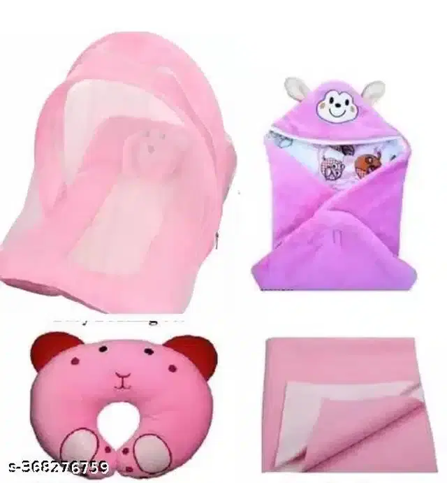 Combo of Baby Sleeping Set, Pink, Set of 4