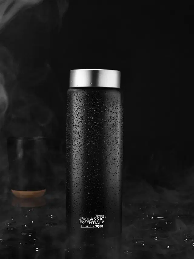 Stainless Steel Water Bottles, Black, 1000 ml