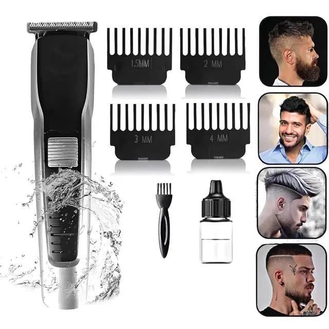 538 Rechargeable Trimmer for Men, Silver & Black