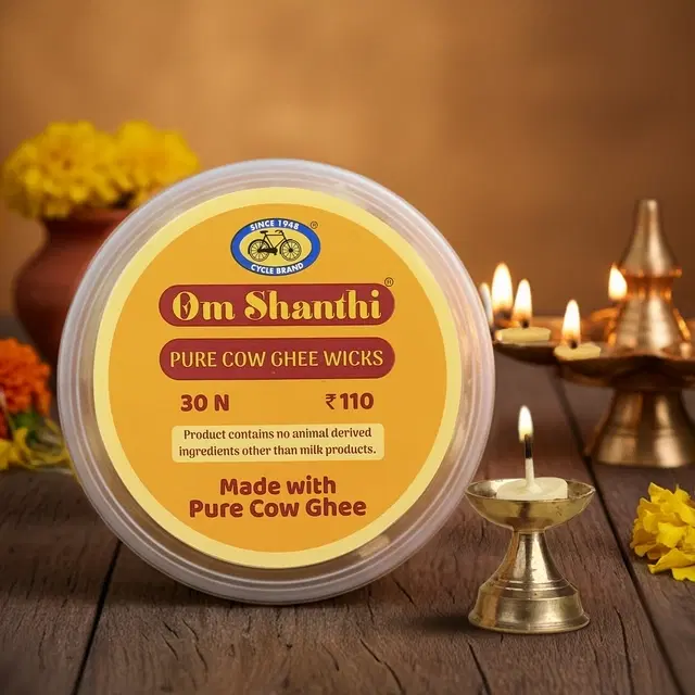 Cycle Pure Om Shanthi Pure Cow Ghee Wicks – 30N