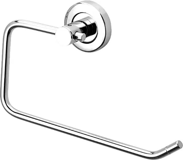 Stainless Steel Multipurpose Towel Ring with Wall Flange, Silver, Set of 1