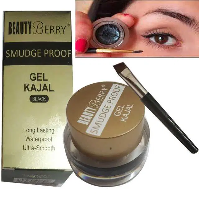 1 Beauty Berry Smudge Proof Waterproof Long Lasting Black Gel Kajal, R739